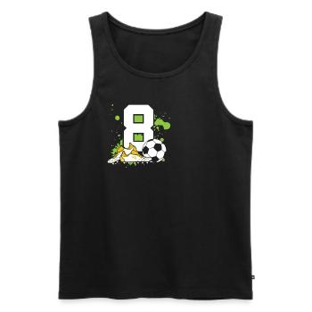 Fußball Geburtstag 8 Jahre Alt Junge Kinder - Männer Premium Bio Tank Top - Schwarz - Vorne - Michal (187cm)