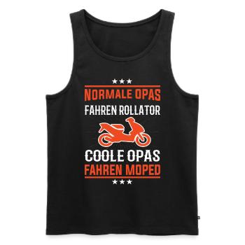 Coole Opas fahrer Moped Design - Männer Premium Bio Tank Top - Schwarz - Vorne - Michal (187cm)