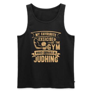 Musculation Bodybuilder Pompes Gym Fitness Training - Débardeur bio Premium Homme - noir - Devant - Michal (187cm)