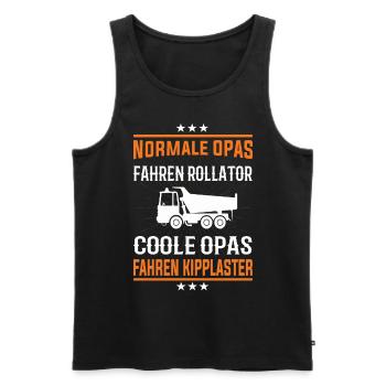 Coole Opas fahren Kipplaster Design - Männer Premium Bio Tank Top - Schwarz - Vorne - Michal (187cm)