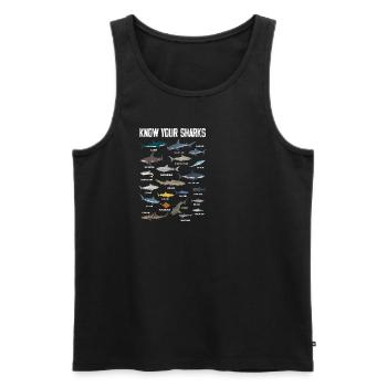 Shark Species Sharks Gift Marine Biology Ocean - Men's Premium Organic Tank Top - black - Front - Michal (187cm)