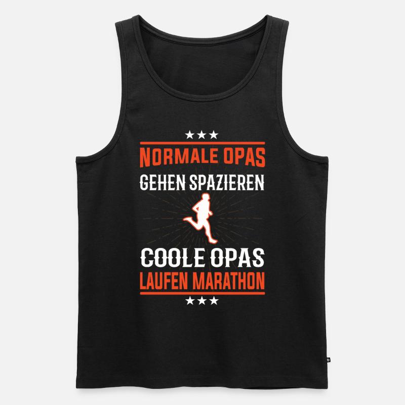 Coole Opas laufen Marathon - Männer Premium Bio Tank Top - Schwarz