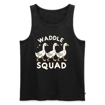 Geese Gang Goose March - Men's Premium Organic Tank Top - black - Front - Michal (187cm)