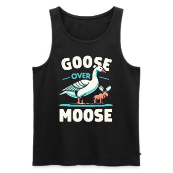 Goose over Moose – Triumphant Goose - Men's Premium Organic Tank Top - black - Front - Michal (187cm)