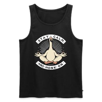 Ruhig bleiben Gans - Männer Premium Bio Tank Top - Schwarz - Vorne - AI Model Male 178 light (178cm)