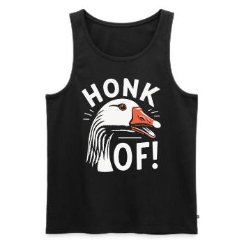 Honk Off – Geese Meme - Men's Premium Organic Tank Top - black - Front - AI Model Male 178 light (178cm)