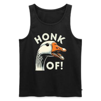 Honk Off – Geese Meme - Men's Premium Organic Tank Top - black - Front - AI Model Male 178 light (178cm)
