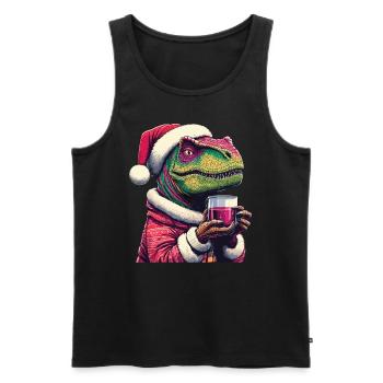 Raptor drinks mulled wine - Men's Premium Organic Tank Top - black - Front - AI Model Male 178 light (178cm)