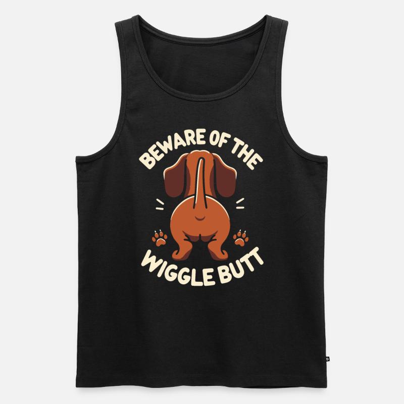 Wigglebutt Dackel - Männer Premium Bio Tank Top - Schwarz