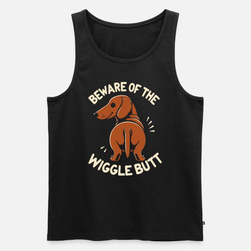 Wigglebutt Dackel - Männer Premium Bio Tank Top - Schwarz