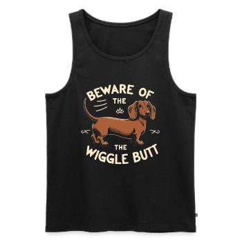 Wigglebutt Dachshund - Men's Premium Organic Tank Top - black - Front - Michal (187cm)