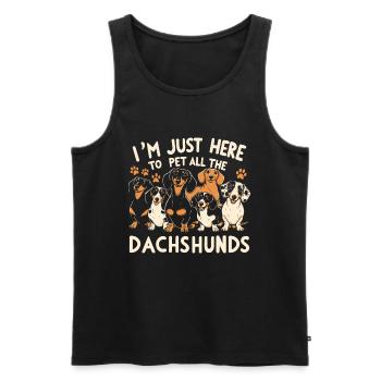 I'm just here to pet all the dachshunds - Men's Premium Organic Tank Top - black - Front - Michal (187cm)