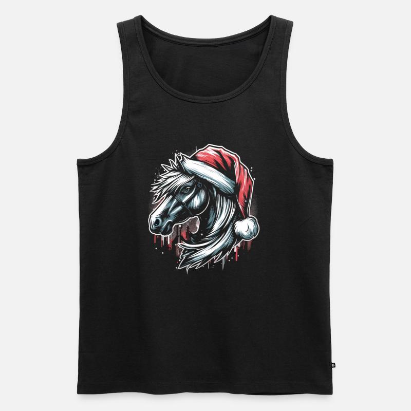 Weihnachten Pferd Pferdekopf Graffiti Style - Männer Premium Bio Tank Top - Schwarz