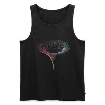 Schwarzes Loch Trichter im Weltraum - Männer Premium Bio Tank Top - Schwarz - Vorne - AI Model Male 178 light (178cm)