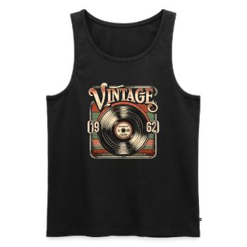 Retro Vinyl Vintage Legend 1962 Geburtstag - Männer Premium Bio Tank Top - Schwarz - Vorne - Michal (187cm)