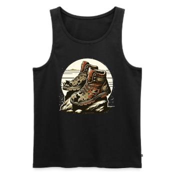 Old Hiking Boots Hiking Boots Outdoor Adventure - Men's Premium Organic Tank Top - black - Front - AI Model Male 178 light (178cm)