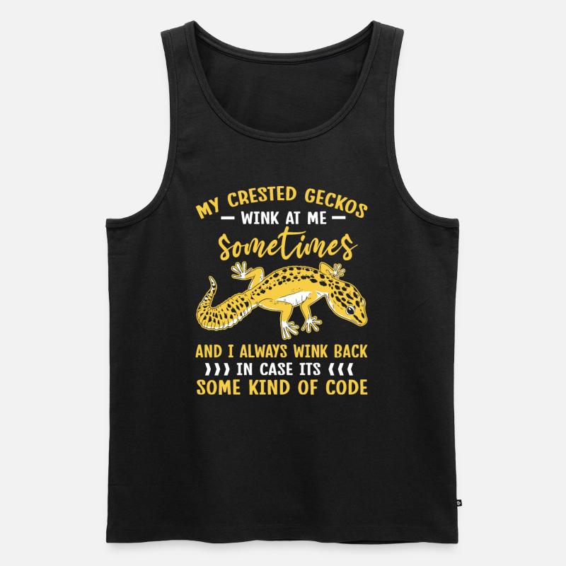 Kronengecko Crested Gecko Doppelfingergecko - Männer Premium Bio Tank Top - Schwarz