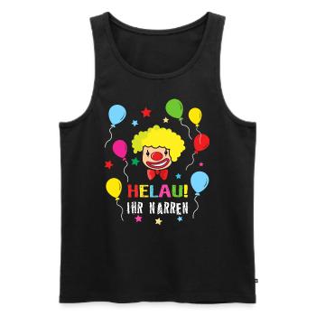 Helau Narr Narren Clown Kostüm Karneval lustig - Männer Premium Bio Tank Top - Schwarz - Vorne - Michal (187cm)