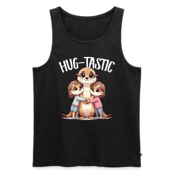 Hug-Tastic Suricate Maman Enfants Câlins Amour - Débardeur bio Premium Homme - noir - Devant - Michal (187cm)