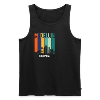 Medellín Colombie Colombie Cadeau Colombie - Débardeur bio Premium Homme - noir - Devant - AI Model Male 178 light (178cm)