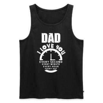Papa, je t’aime à chaque seconde - Débardeur bio Premium Homme - noir - Devant - AI Model Male 178 light (178cm)