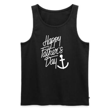 happy fathers day sailor - Männer Premium Bio Tank Top - Schwarz - Vorne - AI Model Male 178 light (178cm)