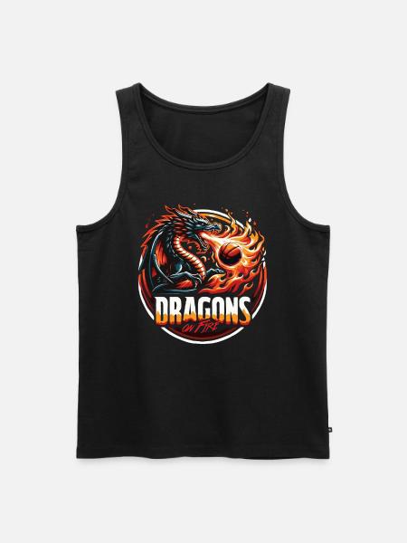 Dragons on Fire Basketball - Men's Premium Organic Tank Top - black