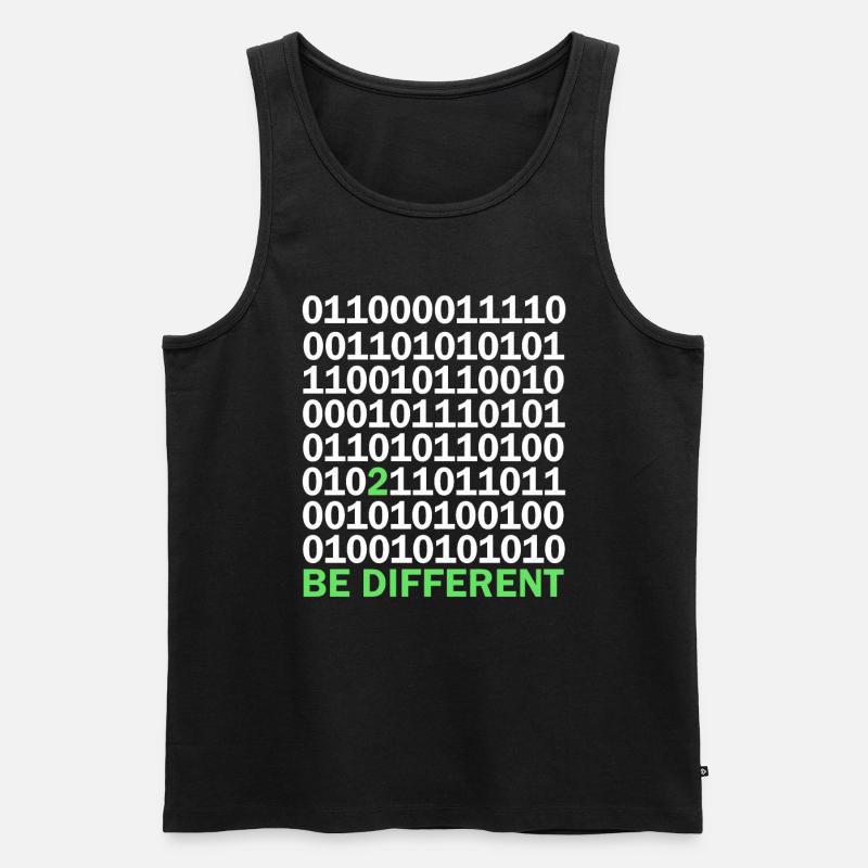 Binärcode Be Different - Männer Premium Bio Tank Top - Schwarz