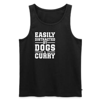 Easily Distracted By Dogs & Curry - Männer Premium Bio Tank Top - Schwarz - Vorne - Michal (187cm)