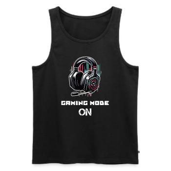 Mode de jeu sur la chemise Gamer Sayings - Débardeur bio Premium Homme - noir - Devant - AI Model Male 178 light (178cm)