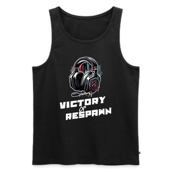 Chemise Victory ou Respawn Gaming Dictons - Débardeur bio Premium Homme - noir - Devant - Michal (187cm)