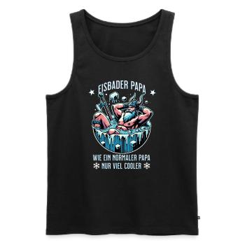 Der Eisbader Papa – Eisbaden im ewigen Eis - Männer Premium Bio Tank Top - Schwarz - Vorne - Michal (187cm)