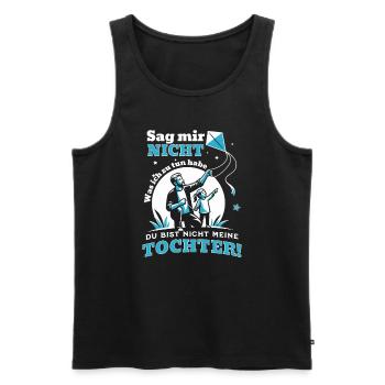 Papa und Tochter - Vater Sprüche für Vaterliebe - Männer Premium Bio Tank Top - Schwarz - Vorne - AI Model Male 178 light (178cm)