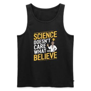 La science ne se soucie pas de ce que vous croyez - Recherche - Débardeur bio Premium Homme - noir - Devant - AI Model Male 178 light (178cm)