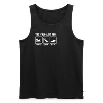 Gym T-Rex Workout Athlete Dino Fitness - Men's Premium Organic Tank Top - black - Front - Michal (187cm)