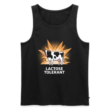 Lactose Tolerant Kuh - Männer Premium Bio Tank Top - Schwarz - Vorne - AI Model Male 178 light (178cm)
