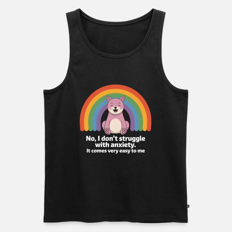 Lustiger Spruch über Angst - Männer Premium Bio Tank Top - Schwarz
