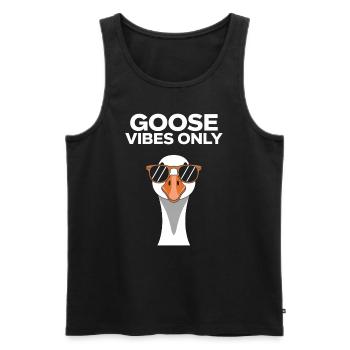 Goose Vibes Only Coole Gans - Männer Premium Bio Tank Top - Schwarz - Vorne - AI Model Male 178 light (178cm)