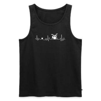 Schlagzeug Drums Herzschlag Musiker Schlagzeuger - Männer Premium Bio Tank Top - Schwarz - Vorne - Michal (187cm)