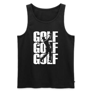 Golf Golfer Tee-Off für Männer und Jungen Vintage - Männer Premium Bio Tank Top - Schwarz - Vorne - AI Model Male 178 light (178cm)