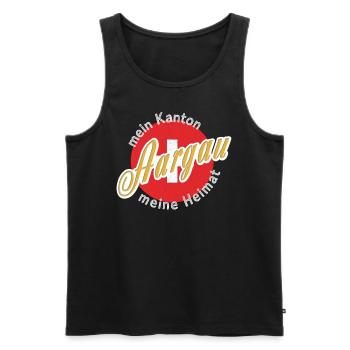 Meine Heimat Aargau Geschenk - Männer Premium Bio Tank Top - Schwarz - Vorne - AI Model Male 178 light (178cm)
