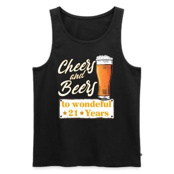 Cheers and Beers to wonderful 21 Years - Männer Premium Bio Tank Top - Schwarz - Vorne - AI Model Male 178 light (178cm)