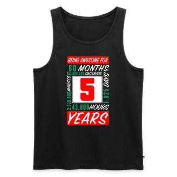 Enfants 5 Ans Anniversaire Mois Heures - Débardeur bio Premium Homme - noir - Devant - Michal (187cm)