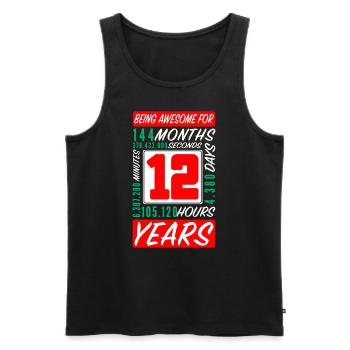 Enfants 12 Ans Anniversaire Mois Heures - Débardeur bio Premium Homme - noir - Devant - Michal (187cm)