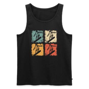 Vintage Snowboarder Winterspaß Snowboard Grafik - Männer Premium Bio Tank Top - Schwarz - Vorne - AI Model Male 178 light (178cm)