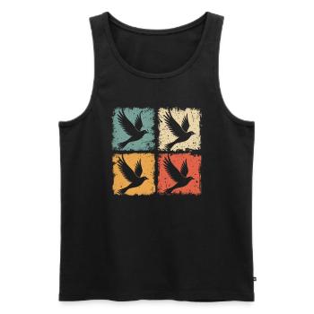 Vintage Taube Des Friedens - Männer Premium Bio Tank Top - Schwarz - Vorne - Michal (187cm)