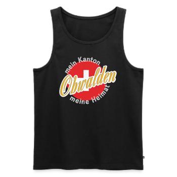Meine Heimat Obwalden Geschenk - Männer Premium Bio Tank Top - Schwarz - Vorne - Michal (187cm)