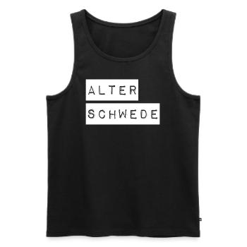 Old Swede Funny Expression Saying - Men's Premium Organic Tank Top - black - Front - AI Model Male 178 light (178cm)