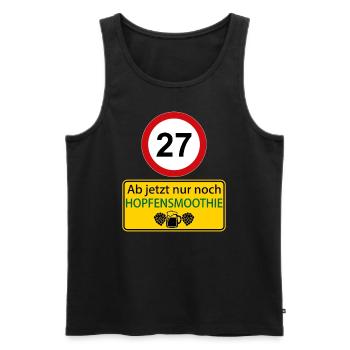 27 Ab jetzt nur noch Hopfensmoothie - Männer Premium Bio Tank Top - Schwarz - Vorne - AI Model Male 178 light (178cm)