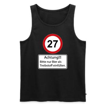 27 Achtung nur Bier als Treibstoff einfüllen - Männer Premium Bio Tank Top - Schwarz - Vorne - AI Model Male 178 light (178cm)